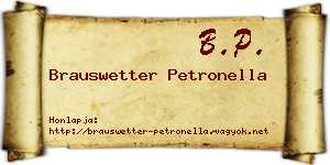 Brauswetter Petronella névjegykártya